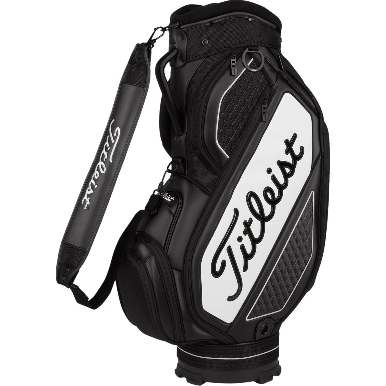 Titleist Midsize Staff Cartbag Jet Black Collection, Schwarz/weiß