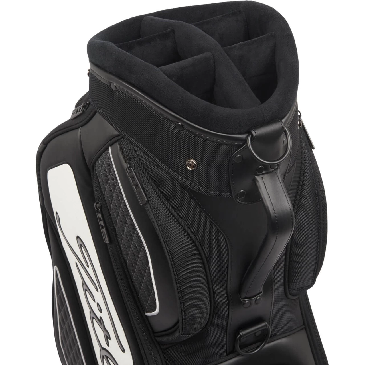 Titleist Midsize Staff Cartbag Jet Black Collection, Schwarz/weiß – Bild 5